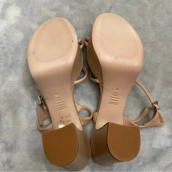 New! Schutz Kelsie Platform Leather Strappy Heeled Sandal Size 9.5 - Picture 7 of 7
